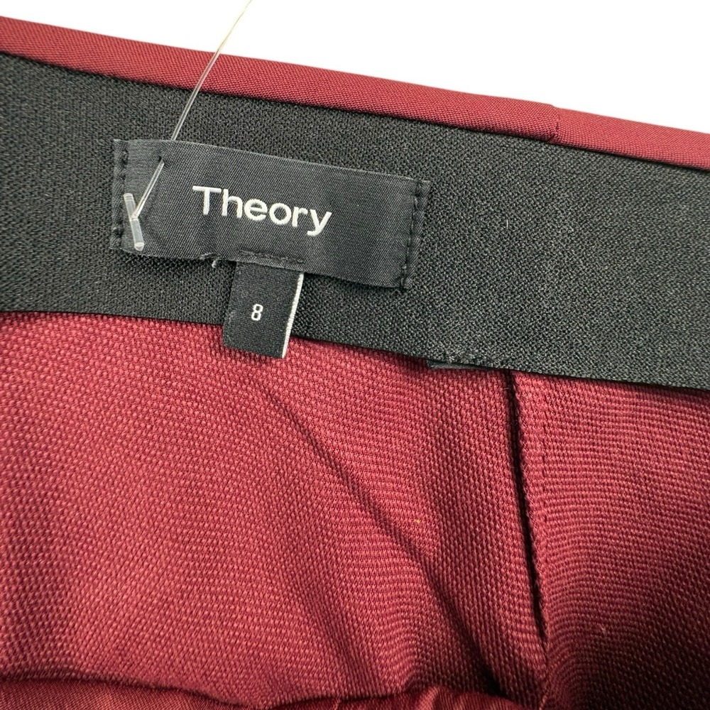 Theory Navalan Neoteric Burgundy Stretch Skinny Pants Womens 8 NWOT - Picture 3 of 7